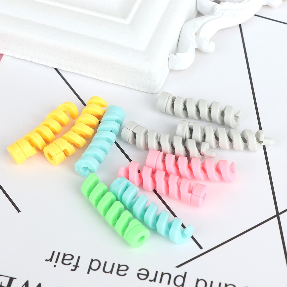 10pcs Spiral Cable Protector Desk Set Earphone Cable Organizer Wire Data Line Holder Winder Wrap Cord Desk Accessories Papeleria