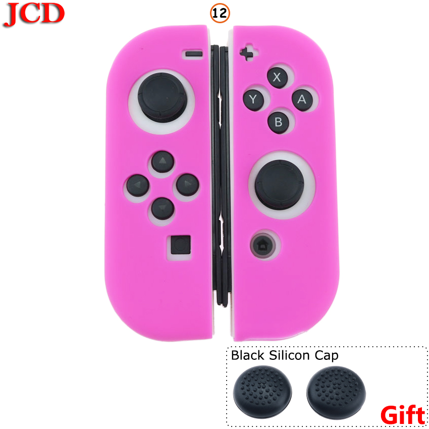 JCD For Nintend for Switch Controller Gamepad Joystick Silicone Case For Nintendo for Switch NS Black Silicon Cap: No12