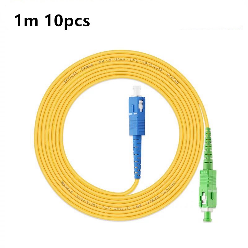 10PCS/box SC APC-SC UPC Simplex SM LSZH Optic Patch Cord Cable 3.0mm SC/APC-SC/UPC FTTH fiber optic jumper: 1m
