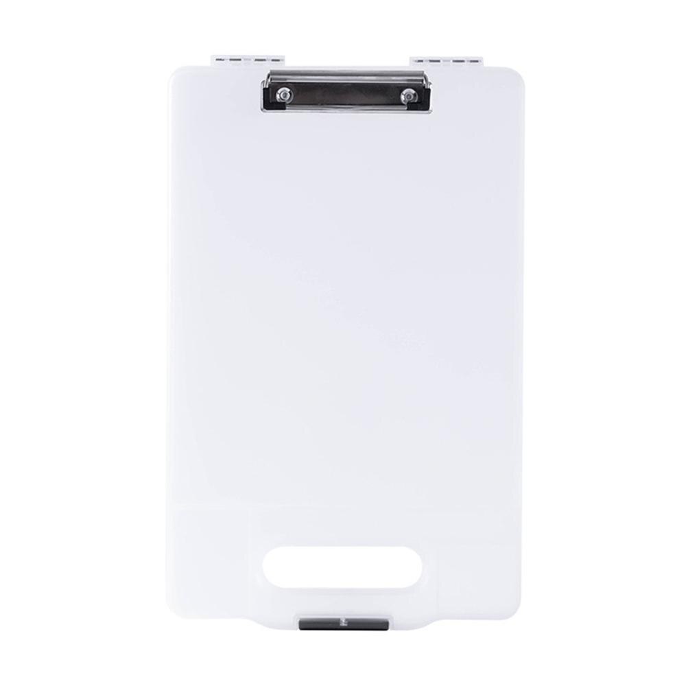 Multifunctional File Organizer Compartment Clipboard Box Case Folder Holder with Handle Office School Supplies: Transparent
