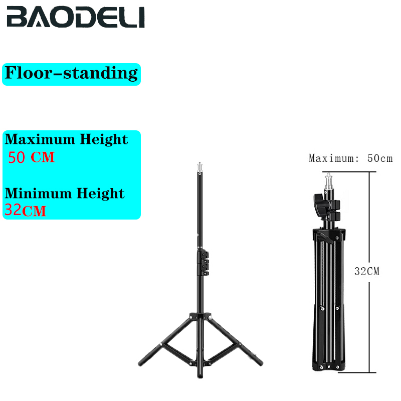 Photographic Lighting Stand Fill Light Stand Adjustable Tripod Suit For Ring Light With 1/4 Screw Ring Lamp Softbox Ringlight: 50CM