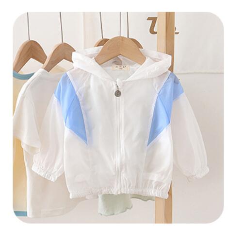 Manteau imperméable au soleil pour bébés garçons filles | Manteau de protection contre le soleil, léger et respirant, pour enfants, vestes de climatisation pour enfants: Bleu / 24M