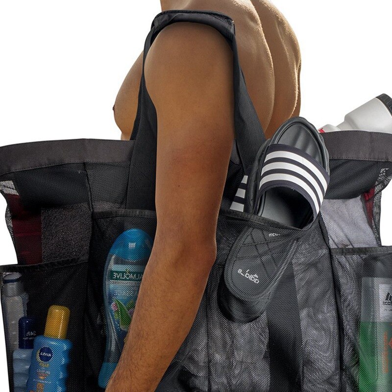 Outdoor Travel Mesh Storage Bag Swimming Beach Bag Mesh Cloth Storage Bag