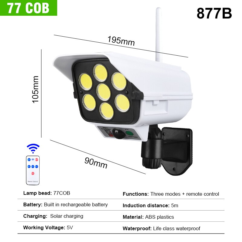 Camera Shape Solar Light Outdoors PIR Motion Sensor Christmas Light Outdoor Solar Street Lamp Waterproof Lamp&Remote Control: 02