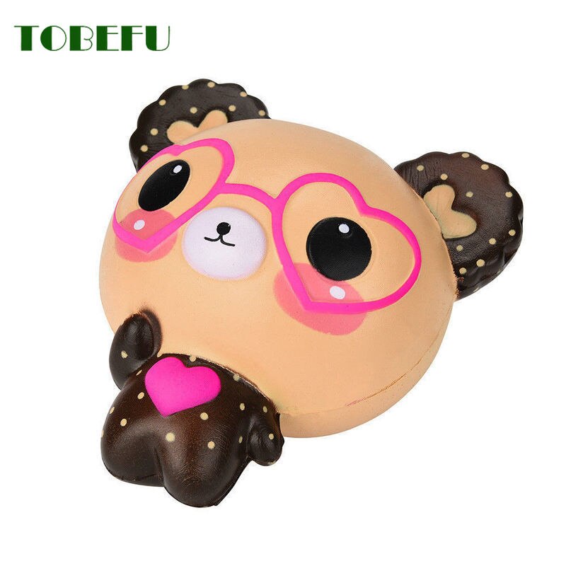 Tobefu stressreliever duftende squishy søte briller bjørn squishies sjarm super sakte stigende klemme leker