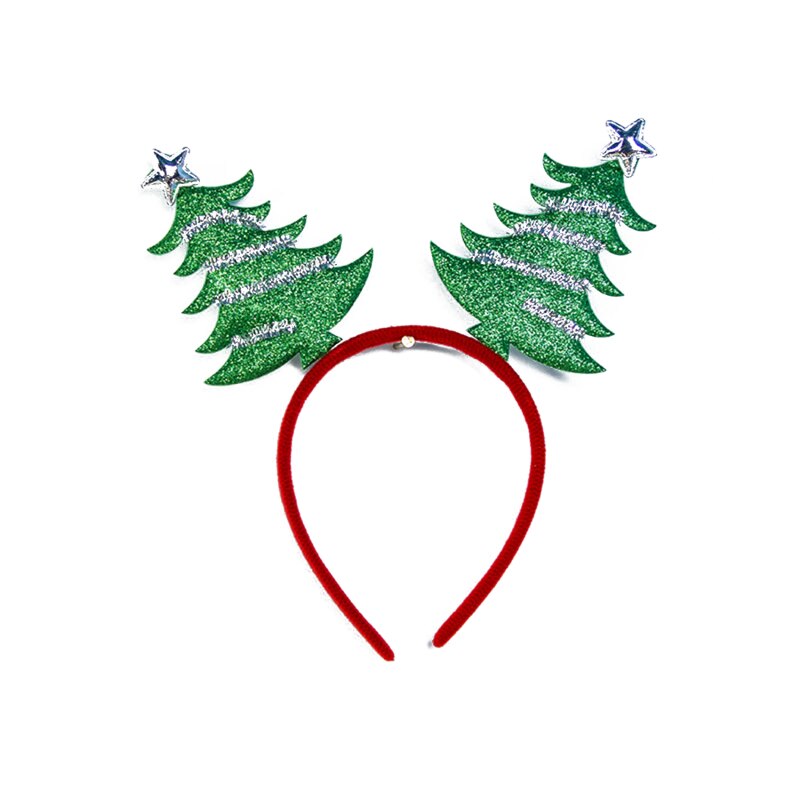 Reindeer Antler Hair Hoops Christmas Kids Headband Headwears For Children Christmas Costume Party Year: Red christmas tree 3