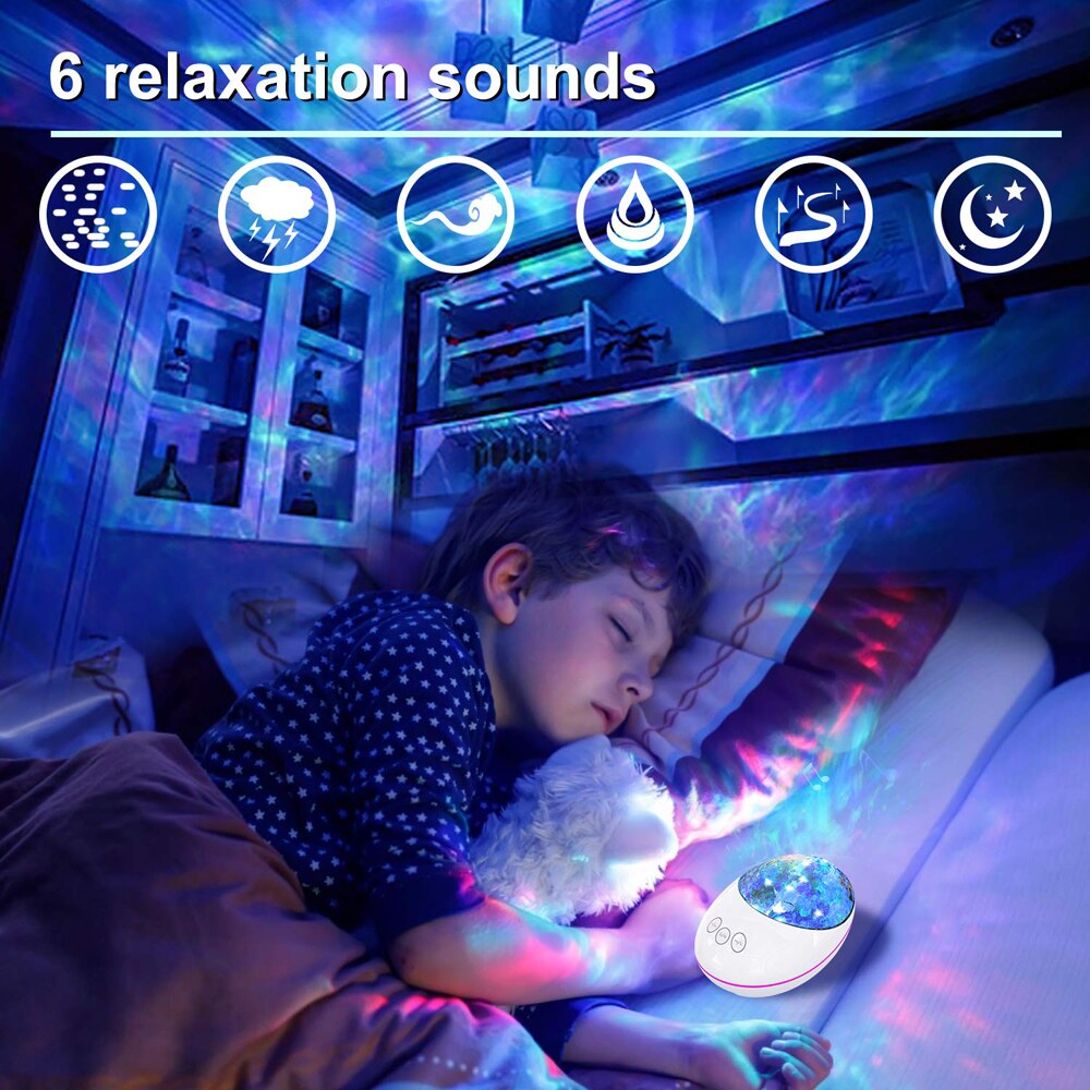 Chanceux pierre océan vague projecteur scène lumière effet veilleuse Bluetooth lecteur de musique télécommande eau vague couleur lampe