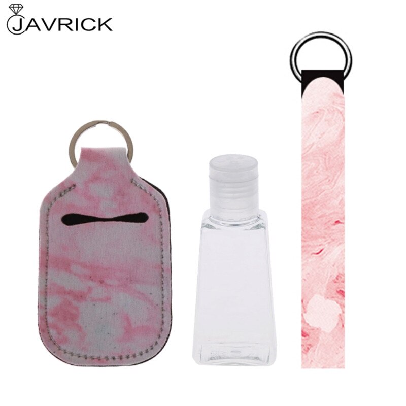 1 Set Tragbare 1 unzen Nachfüllbar Leere Reise Flaschen mit Keychain Halter Set Armband Keychain Flasche Container mit Flip Caps: P