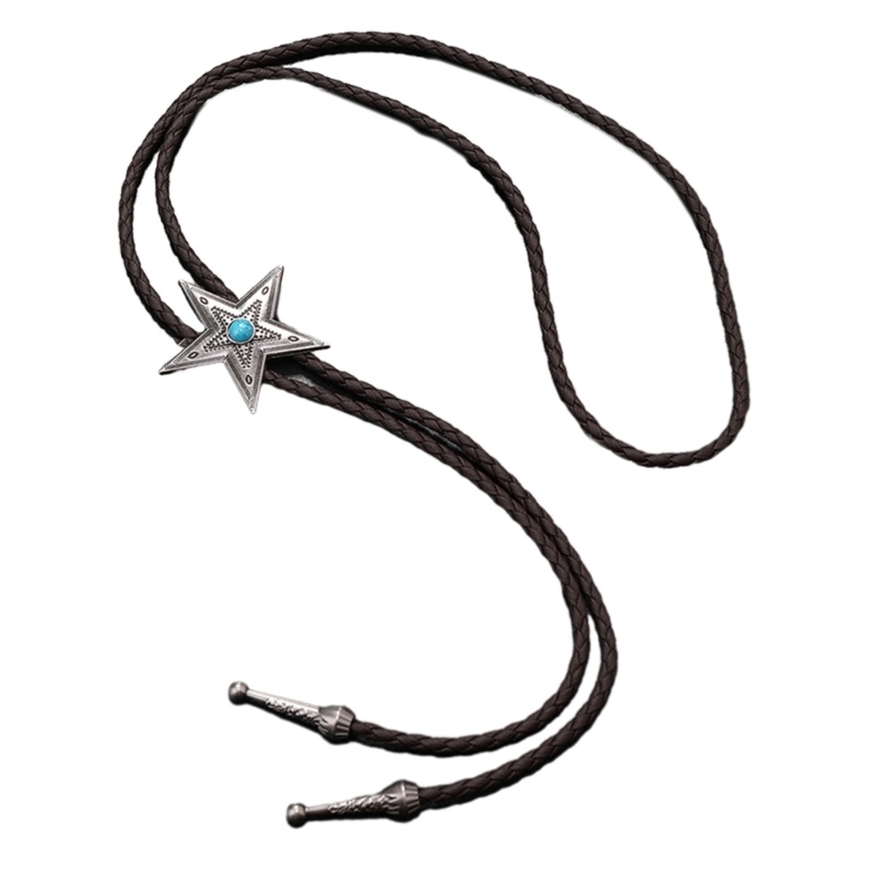 Estrella Cordón Corbata Bolo Corbata Estrella Corbata Collar Occidental: Dark Brown