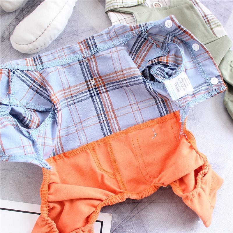 Mono con camisa a cuadros para perro y gato, mono de algodón para Primavera, traje para Chihuahua, ropa para Mascotas York, novedad