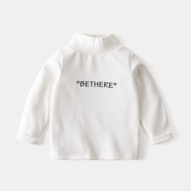 Enfants col roulé chemise garçons lettres épaissi à manches longues T-shirt enfants enfants vêtements automne hiver hauts 2 4 6Y: A / 3T