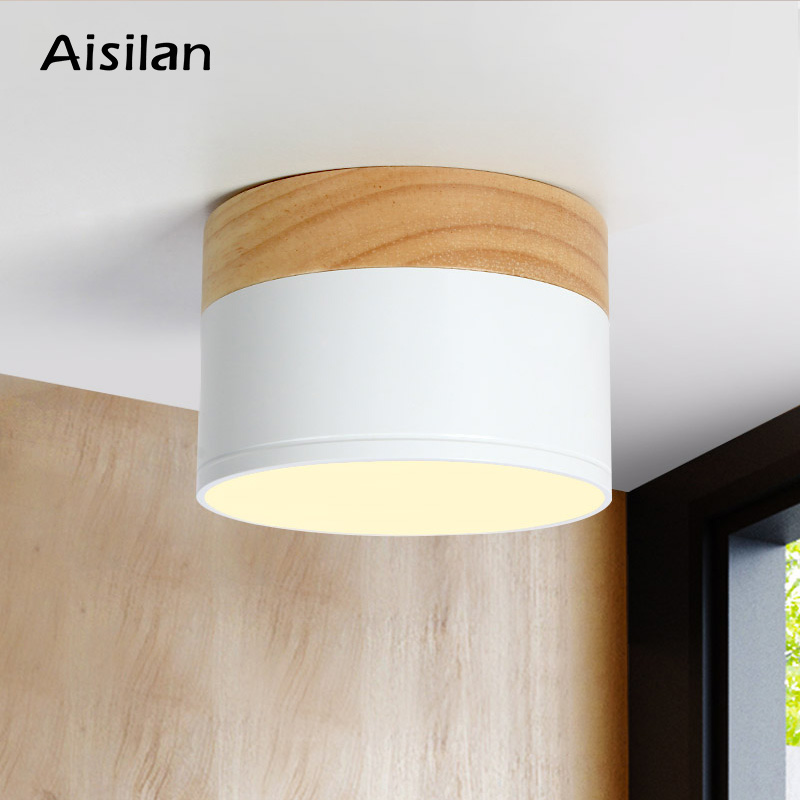 Aisilan LED plafond spot light voor plafond lampen Verlichting led 5W Hout downlight spotlight moderne houten living light