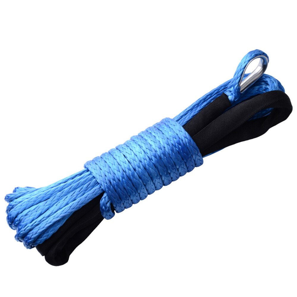 6mm * 15m wyciągarka ATV UTV z osłoną czarny przewód syntetyczny 5700Lbs sznurek holowniczy robić ATV UTV terenowy pasek holowniczy wyścigi