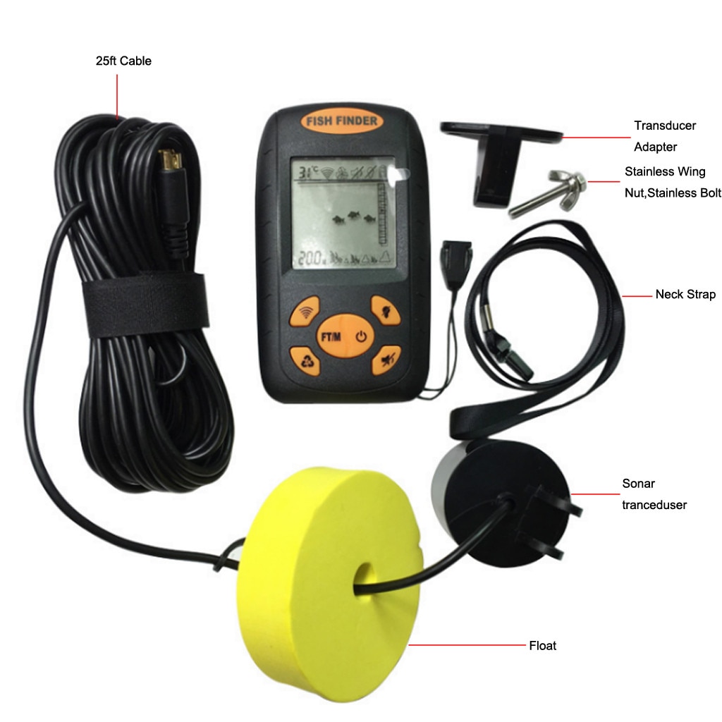 Fish Finder Handheld Wireless Sonar LCD Fish Finder Portable Fishfinder Fishing Depth Finder Fish Finders Lake Sea Fishing