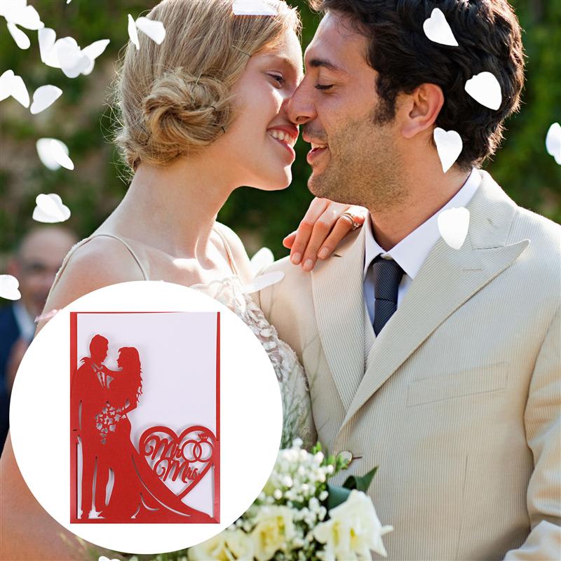 10pcs Wedding Invitations Bride Groom Lovely Paper Invitations Cards