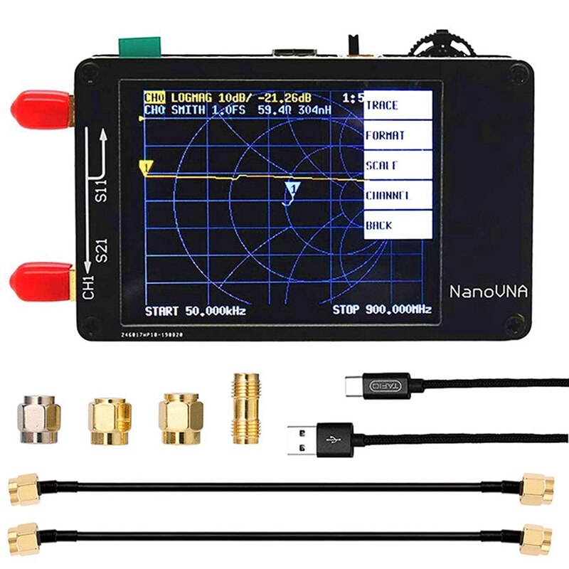 Nanovna Vector Network Analyzer,50Khz-1.5Ghz 2.8Inch LCD Digital Display Touching Screen Shortwave MF HF VHF Analyzer