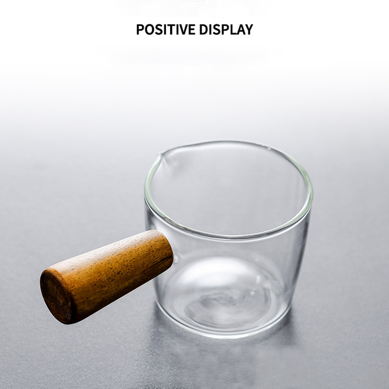 mini glass melkekopp fløtekanne multifunksjonell krydderskål lite glass kaffemelk kanne eddik saus kopp med håndtak
