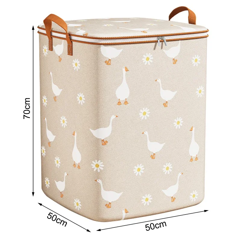 Quilt Storage Box Dustproof Organizers Non-Woven Wardrobe Space Saving Bag House-Moving Bedding Box Travel Storage Organization: Orange