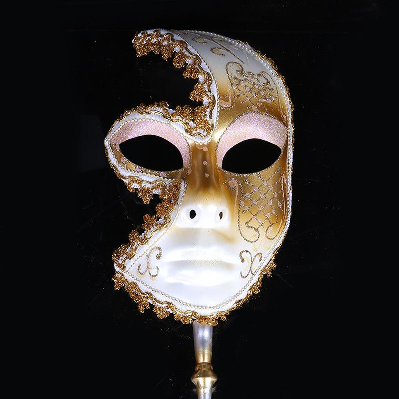 Máscara de festa feminina moderna com lantejoulas, ouro, rosa, máscara de máscaras, natal, dia das bruxas, máscaras venezianas, carnaval, máscaras anônicas: white