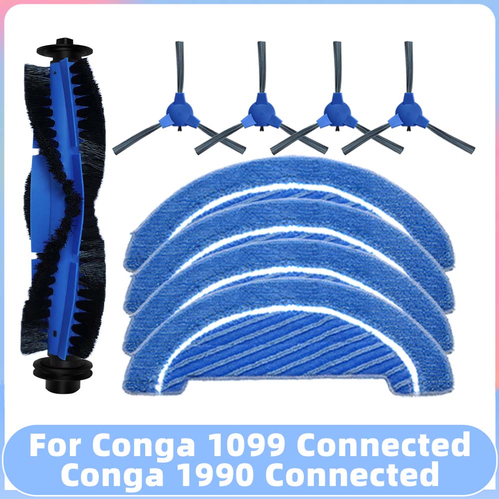 Compatible con Conga 1099 Connected / 1990 Connected Robot repuestos de aspiradora cepillo lateral principal filtro fregona accesorio de repuesto: Oro