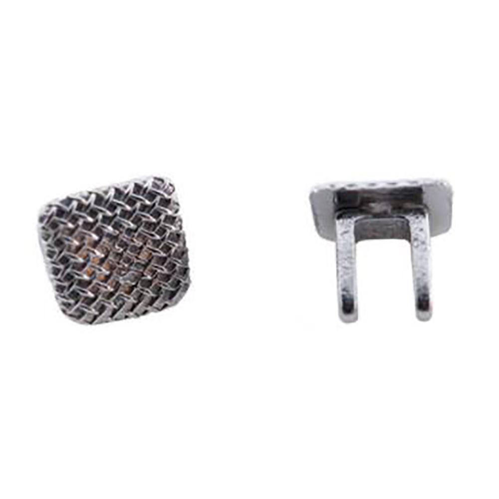 Dentst 50 pièces/boîte dentaire orthodontique bouton lingual collable Base en maille métallique pour supports de traitement d'orthodontie bretelles: Rose pink
