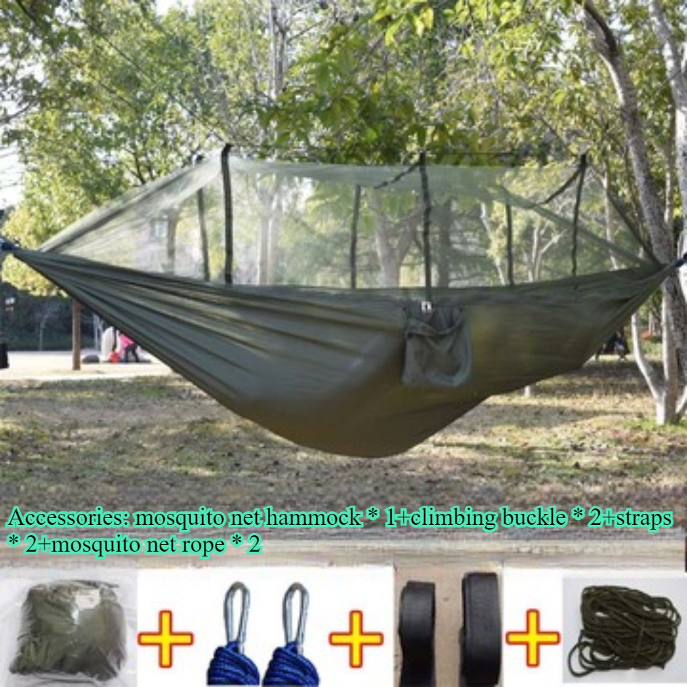 Outdoor Klamboe Hangmat Luchttent Kamperen Met Klamboe Ultralicht Nylon Dubbel Draagbaar Reizen Buiten Kamperen