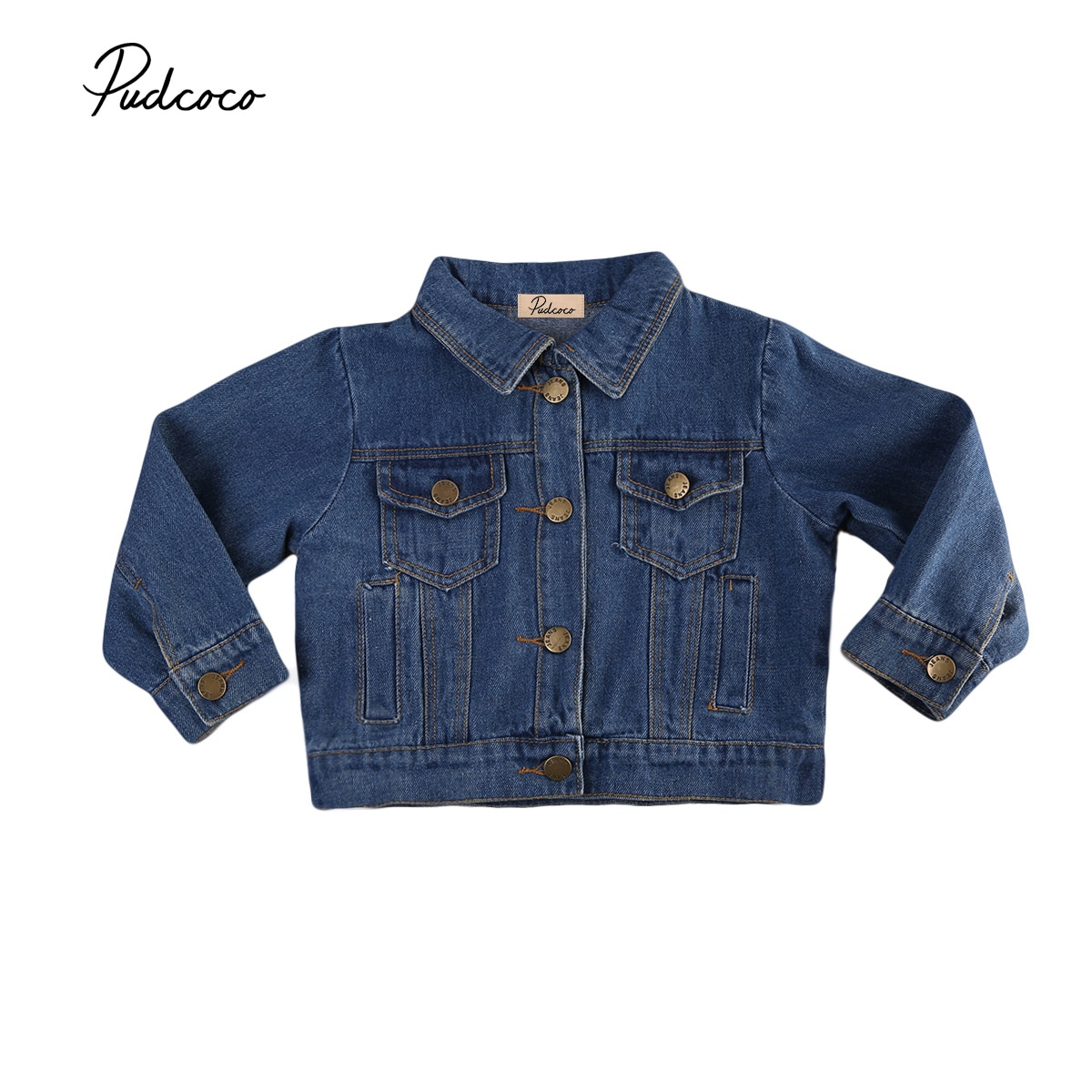 Princess Infant Girls Denim Jacket Toddler Kids Girl Long Sleeve Pocket Jacket Children Girls Autumn Winter Outwears Coats