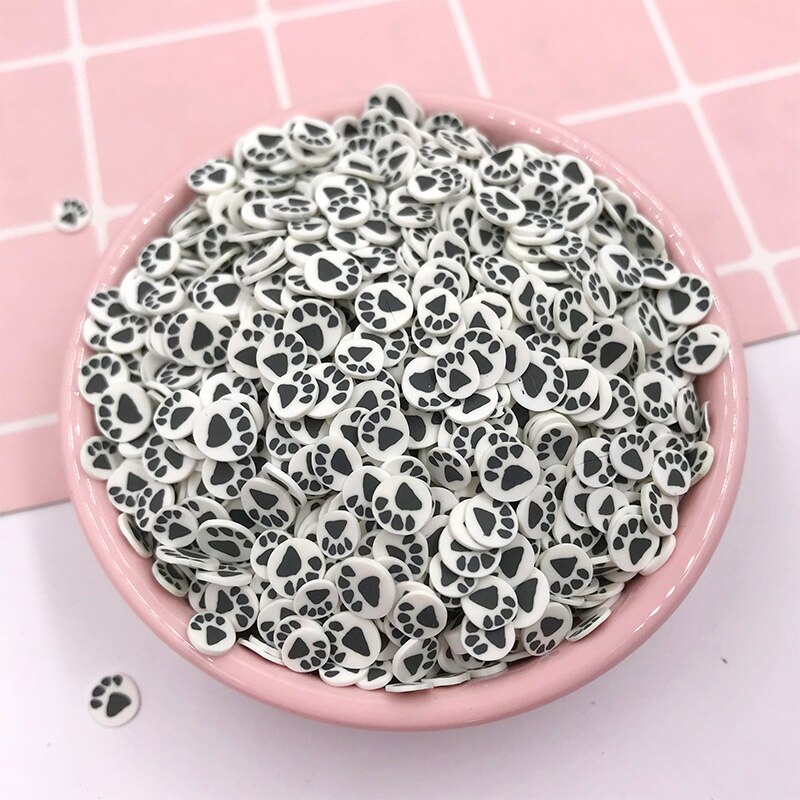 Klei-arcilla polimérica de plástico para manualidades, arcilla suave de 50g, con patas de oso de colores, accesorios para partículas de barro de 5mm