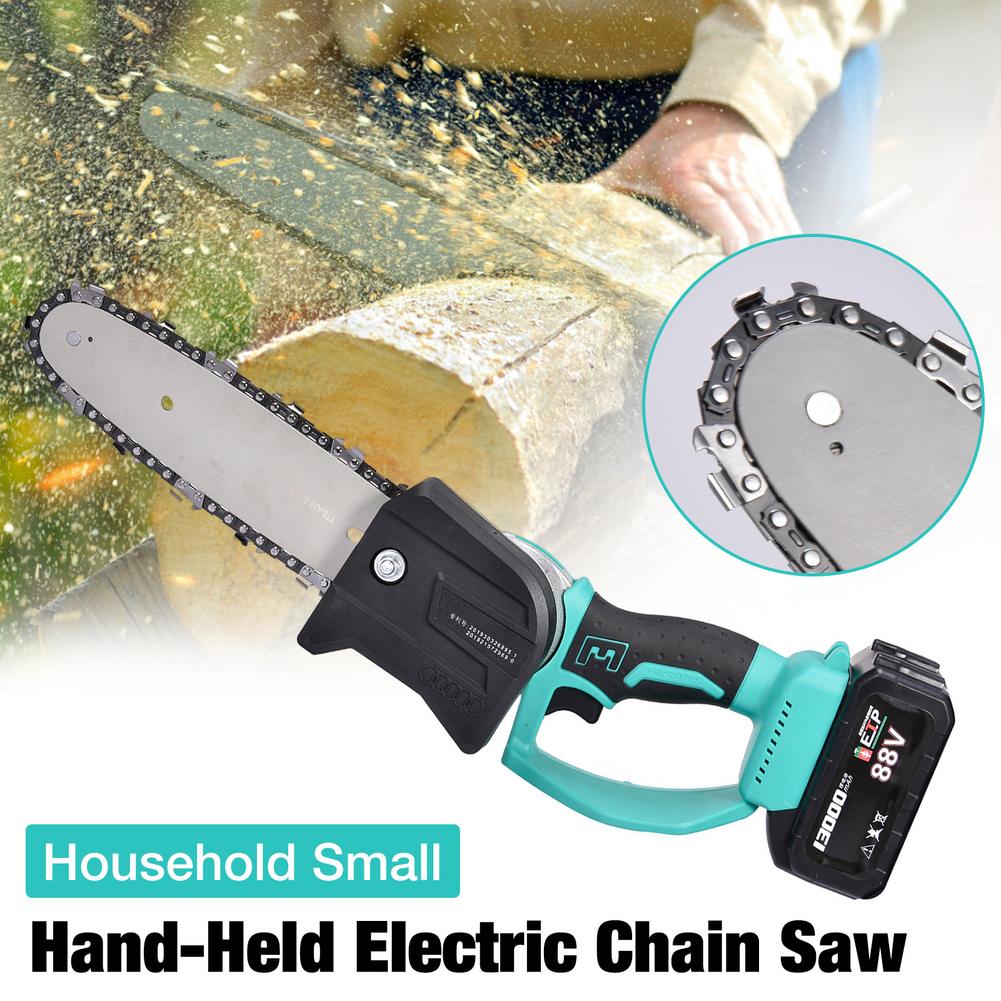 Mini Electric Chainsaw Portable Cordless Handheld Pruning Saw 88V Lithium Battery Rechargeable Wood Cutter Home Power Tool