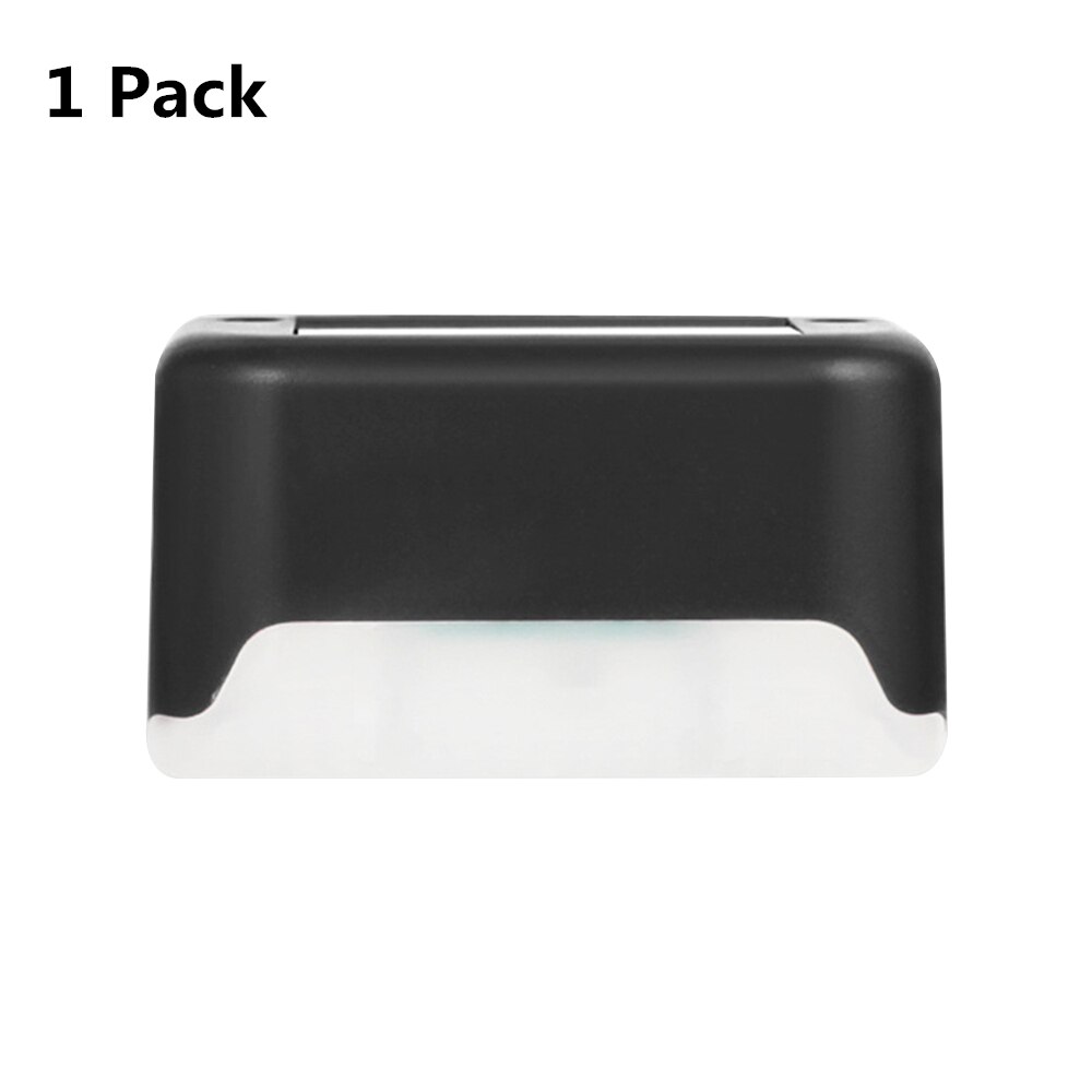 IP65 Waterproof LED Solar Step Lights Intelligent Light Control Mode Solar Lamp for Outdoor Deck Stairs Fence Yard Patio Path: 1 Pack