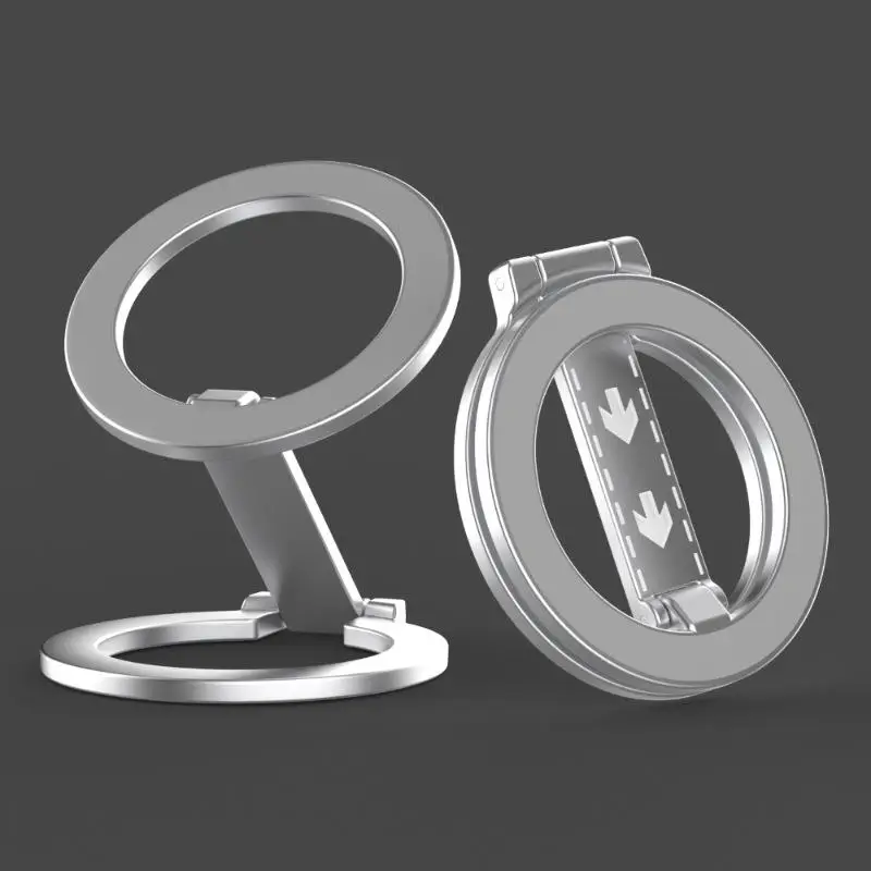 Sammenleggbar dobbeltsidig magnetisk telefonholder til magsafe tredemølle universell sammenleggbar bilholder magnetisk smarttelefonstativ: Oransje