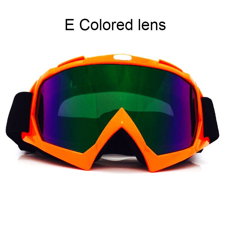 Nuoxintr Universele Motorcycle Goggles Bril MX Outdoor Sport Bril Motocross Dirt Bike Moto Goggles Man Vrouwen: E Colored lens