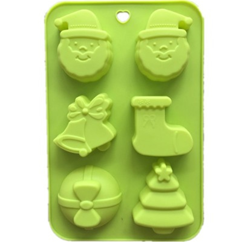 Moule en Silicone pour gâteau savon 6 père noël | Outil de cuisson en forme d'arbre de dessin animé, de noël père noël,