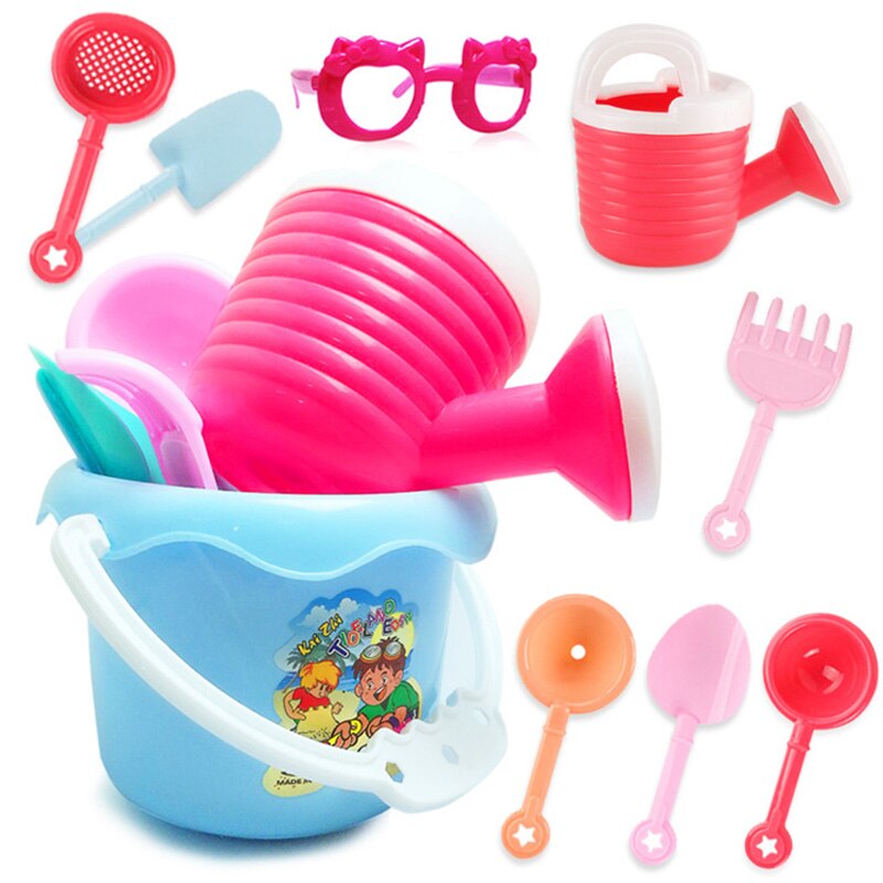 Jeu de pelle seau coloré pour enfant et bébé, jeu de plage amusant, jeu de sable et d&#39;eau, ensemble de jouets éducatifs, pour enfants et bébés, 9 pièces