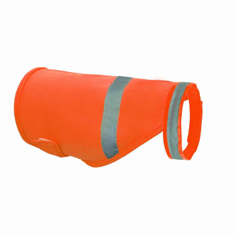 Chaleco reflectante para perros ropa de alta visibilidad pequeños perros grandes chalecos de seguridad arnés para senderismo al aire libre con garra: Orange / S