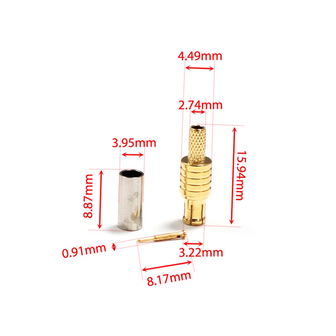 Mcx Mannelijke Rf Coax Connector Crimp Voor RG316 RG174 LMR100 Kabel Recht Verguld Voor Draadloze Modem