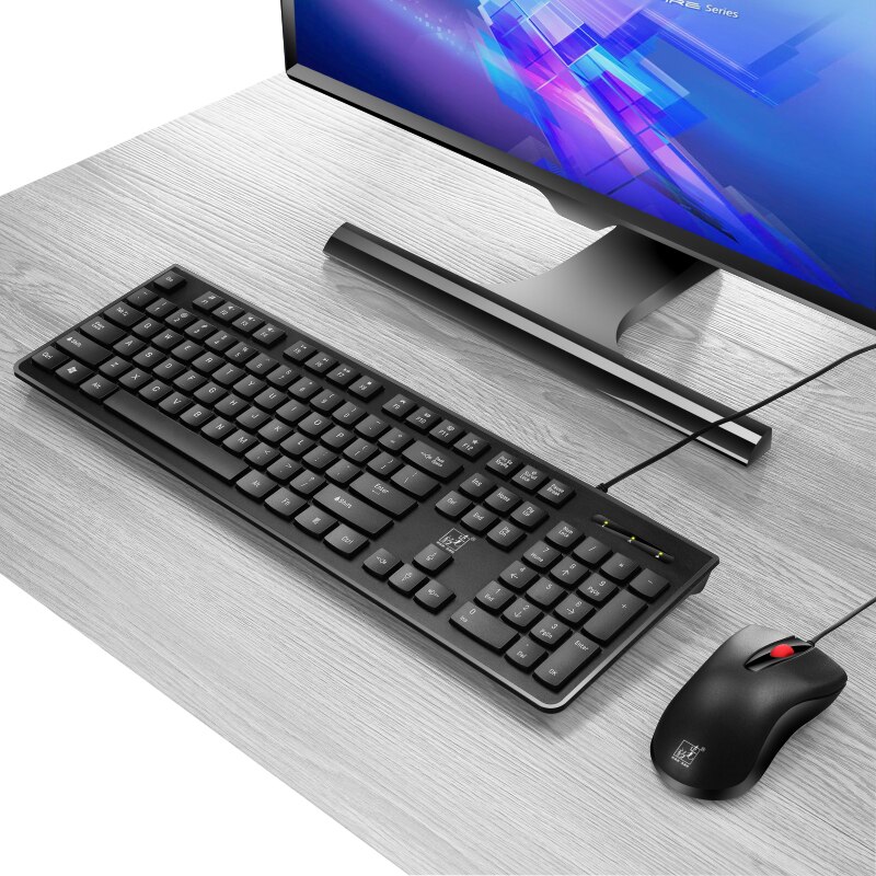S500 wired keyboard wired mouse set 1600DPI mouse ergonomic gaming keyboard and mouse set for laptop desktop PC smart TVs etc
