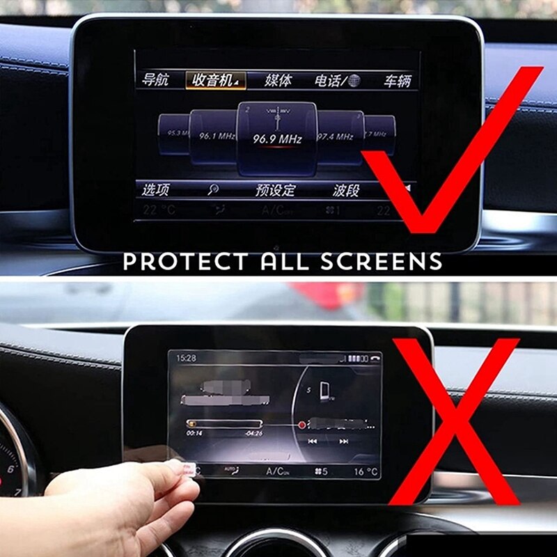 Car Central Control Navigation Screen Protection Panel Navigation Panel for Mercedes-Benz C-Class W205 GLC