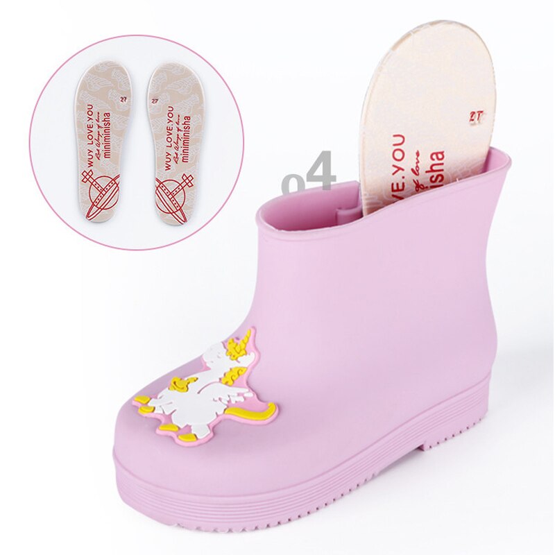 Loveewalk Unicorn Boots Baby Girl Rain Boots Pink Yellow Summer Girls Shoes Outdoor Ankle Rain Boots Toddler Shoes