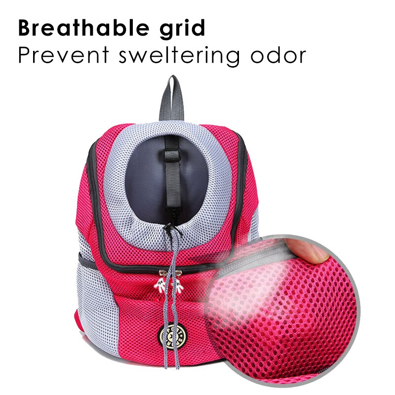 Outdoor Hond Draagtas Hond Front Zak Dubbele Schouder Draagbare Rugzak Mesh Rugzak Hoofd Voor Hond Kat kijken