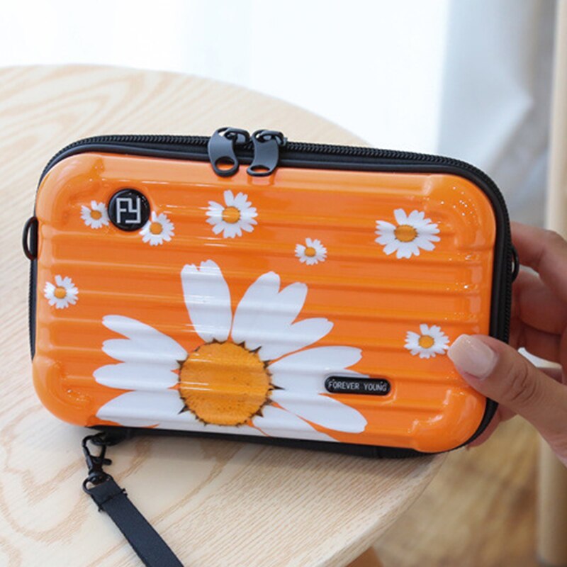 Cosmetische tas voor dames, was- en reistas, zwart, rood, borstzak, diagonaal, koreaans, schattig, handtas met handvat