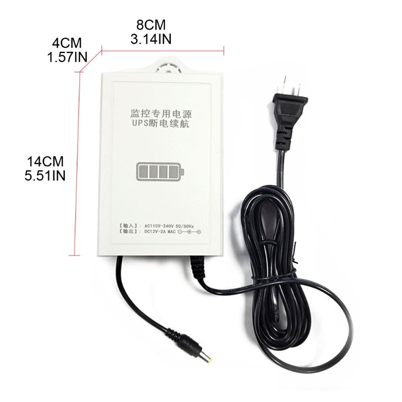 12V-2A Uninterruptible Power Supply Mini UPS Battery Backup for WiFi, Router, Modem, Security Camera Universal Interface