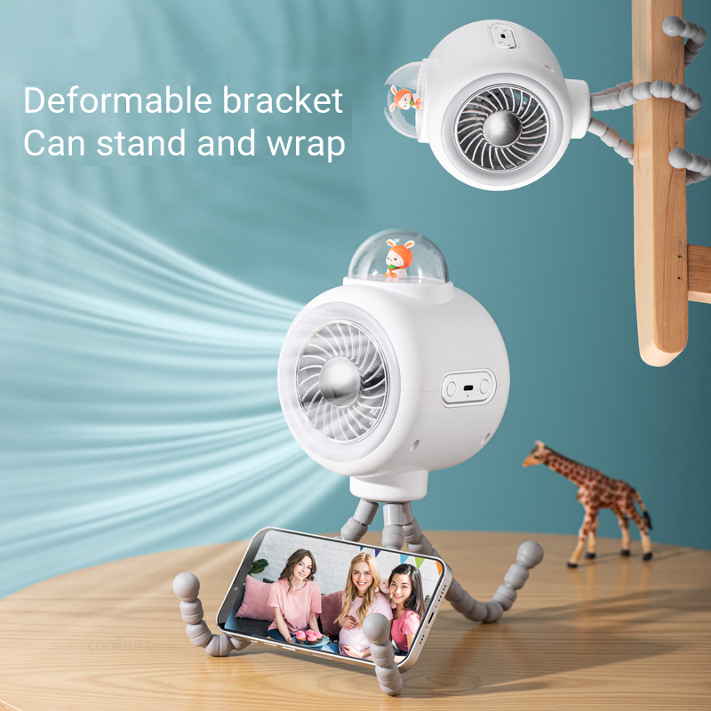 Draagbare Kinderwagenventilator, Op Batterijen Werkende Kleine Clip Op Ventilator, Afneembare Oplaadbare 360 ° Draaiende Flexibele Driepootventilator Met 3 Snelheden