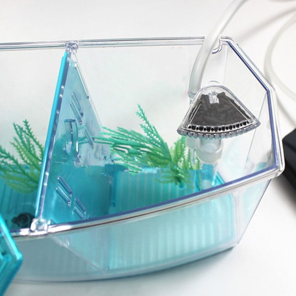 1 pc Aquarium Acrylic Fighting Fish Box Tank BettaTankThree Grid Fish Supplies Accessries