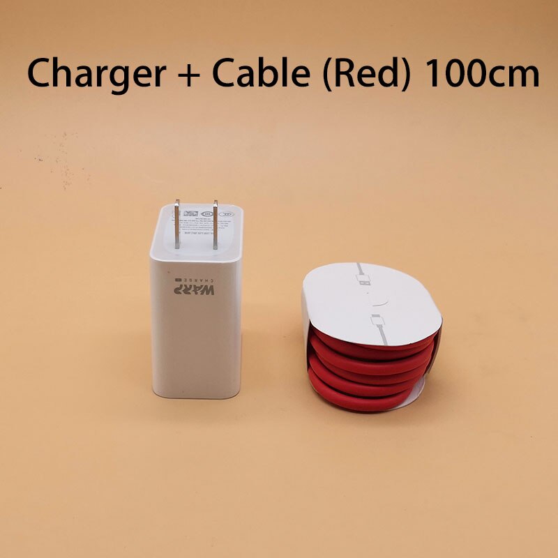 Originele Oneplus 8 7T 7 Pro Charger 30 W Power Adapter Warp Lading 30 Charger Cable 5V 6A voor Een Plus 7 Pro Snel Charing Quick: Charger X Cable red