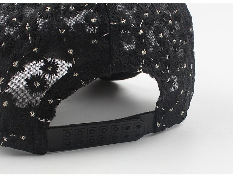 Uspop Baseball Caps Zomer Ademende Cap Geborduurde Bloemen Cap Ins Chrysant Kant Ademend Baseball Cap