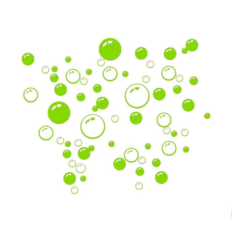Cute Bubbles Wall Stickers Bathroom Shower Kitchen Art Decals Removable Waterproof Wallpaper Kids Bedroom Home Decor: light green