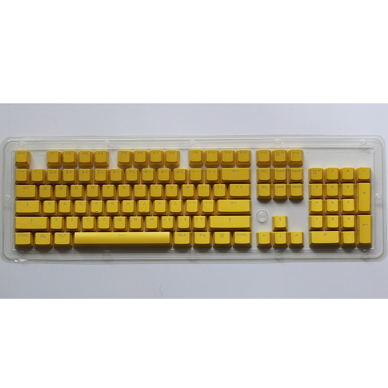 Teclas PBT 104-87-84 teclas retroiluminadas de doble disparo para teclado mecánico Cherry MX amarillo: YELLOW