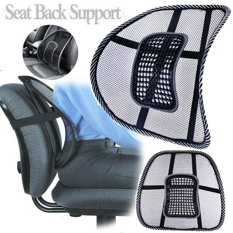 Lændestøtte rygstøtte rygsøjle korrektion pude med massage til bilsæde kontorstol