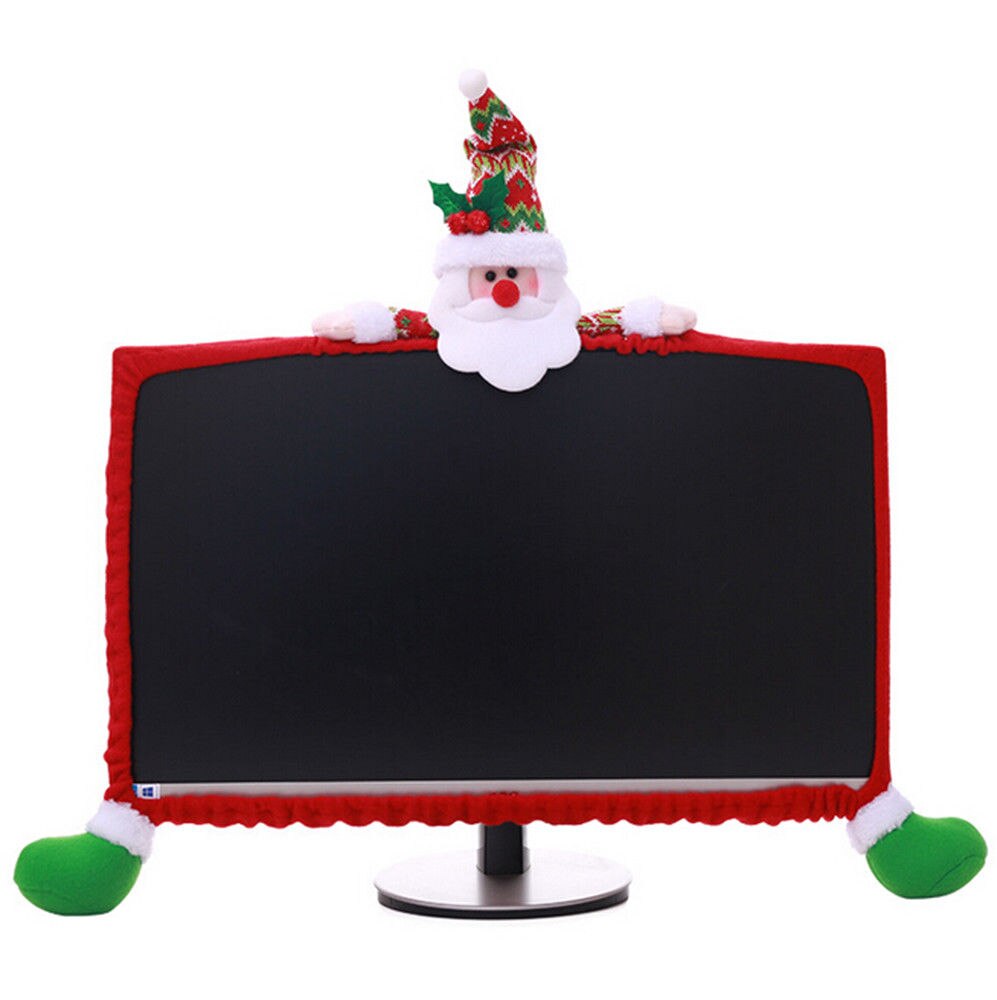 Julecomputer lcd-skærm kantdæksel skærmkant beskyt juledekoration festlige ornamenter festartikler boligindretning: Julemanden